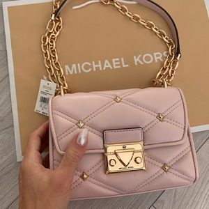 Michael Kors Serena Small Flap Crossbody. Powder Blush